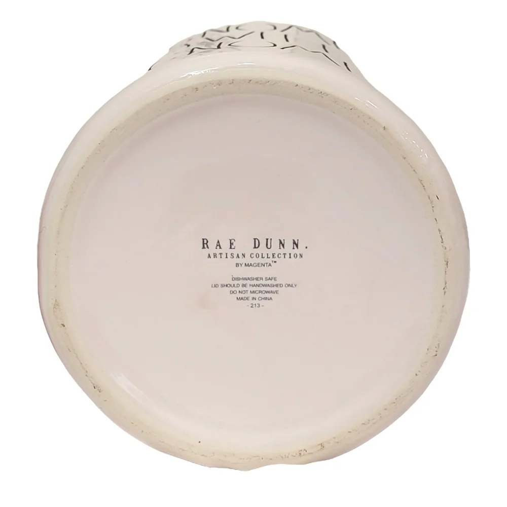 Rae Dunn by Magenta Gnome Sweet Gnome Off White Ceramic Canister Removeable Lid